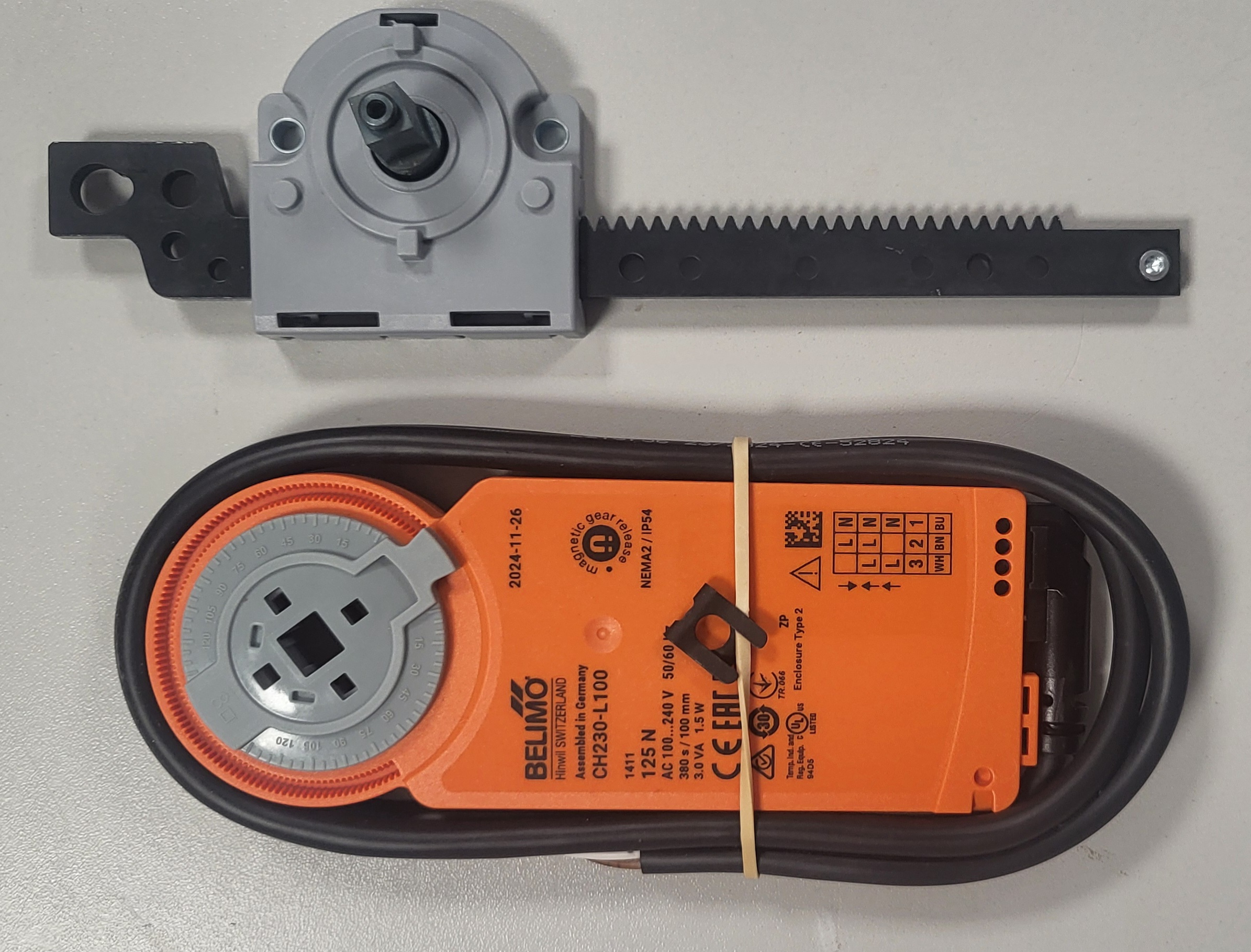 BELIMO CH230-L100 el. servopohon 230V, čistenie roštu pelet horákov 
