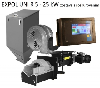 EXPOL UNI R 5 - 25 kW zostava s automatickým rozkurovaním paliva 